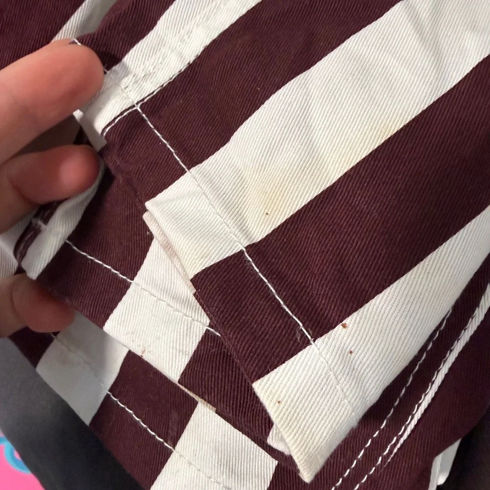 Game Bibs Adult Unisex Overalls XS Maroon White Stripe Fan Gear Tailgate College